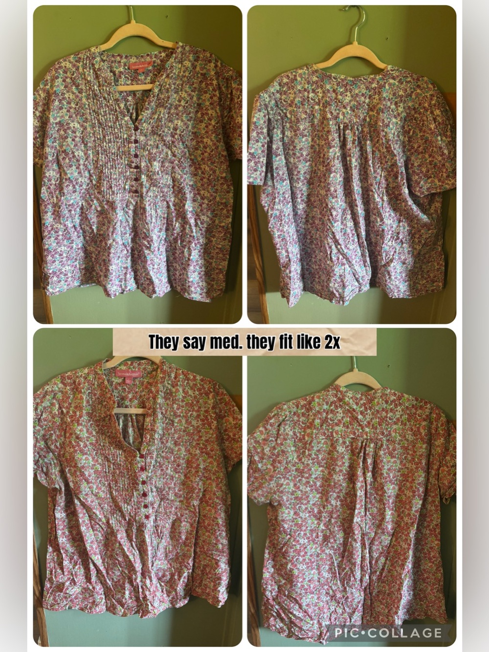 Women - Within.  Floral Tops. The shirt says medium, but they fit like a 2X.